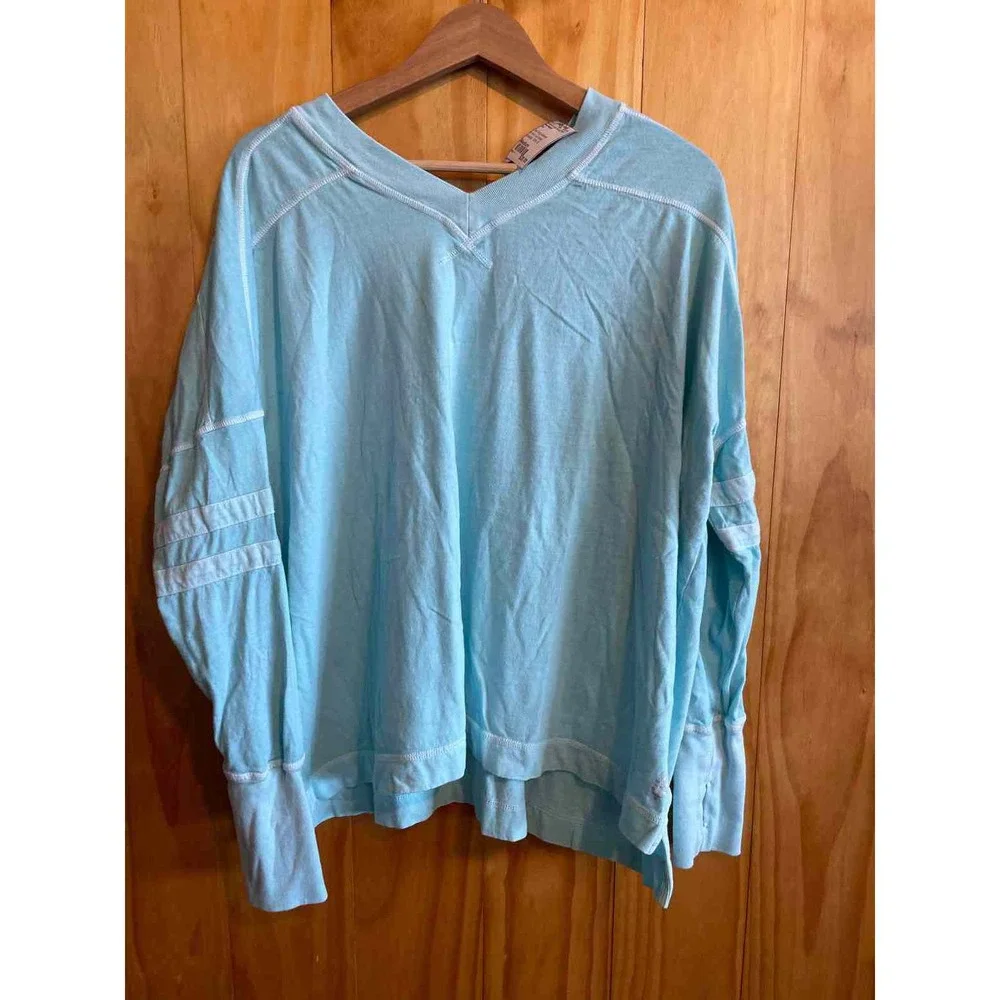 Size Medium Free People Teal Women's Long Sleeve Shirt